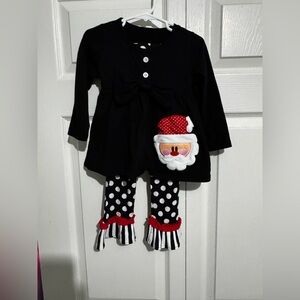 CLEARANCE! MAKE AN OFFER! 
Black Santa Outfit with Polka Dot Leggings
